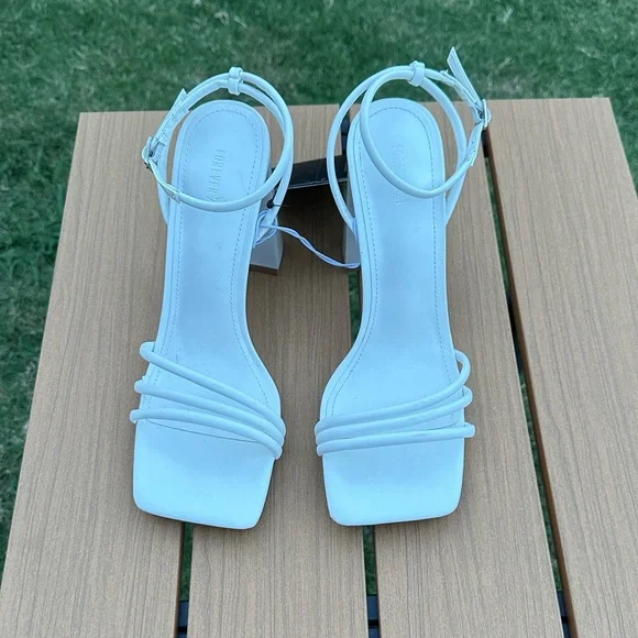 Forever 21 White Strappy Heels - Picture 1 of 10